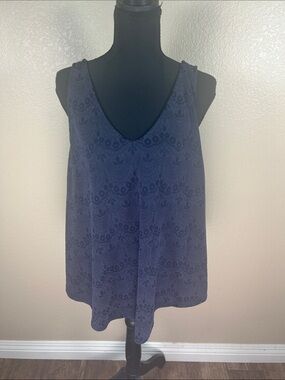 Green Envelope Made in USA Navy Blue Sleeveless Swing Tank Top Large Boho